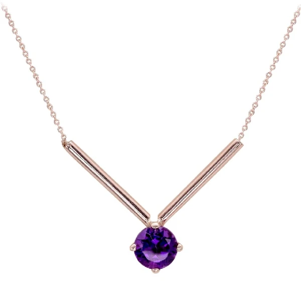 14 Karat Gold Amethyst Halskette