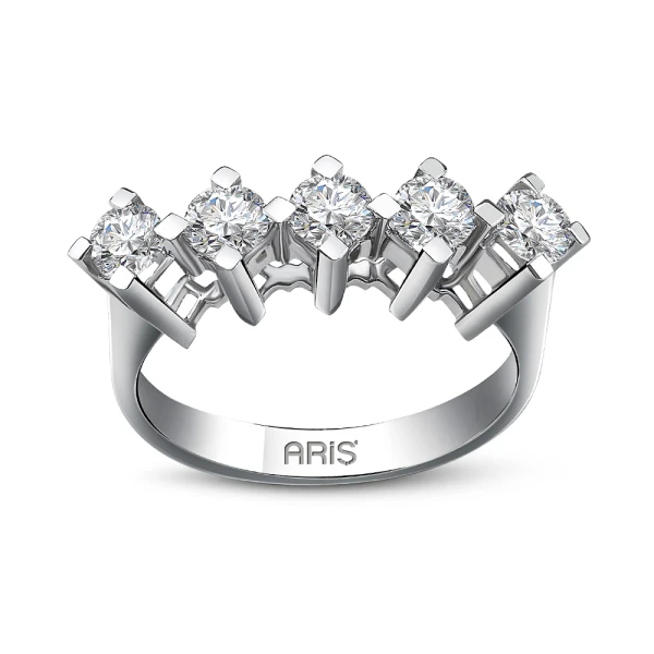 1,00 Karat Diamant 5-Steine Ehering