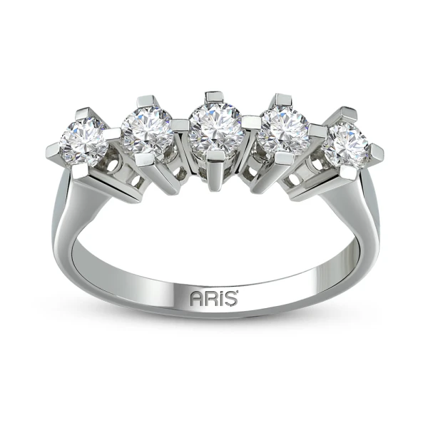 0,40 Karat Fünfstein Diamant Ehering