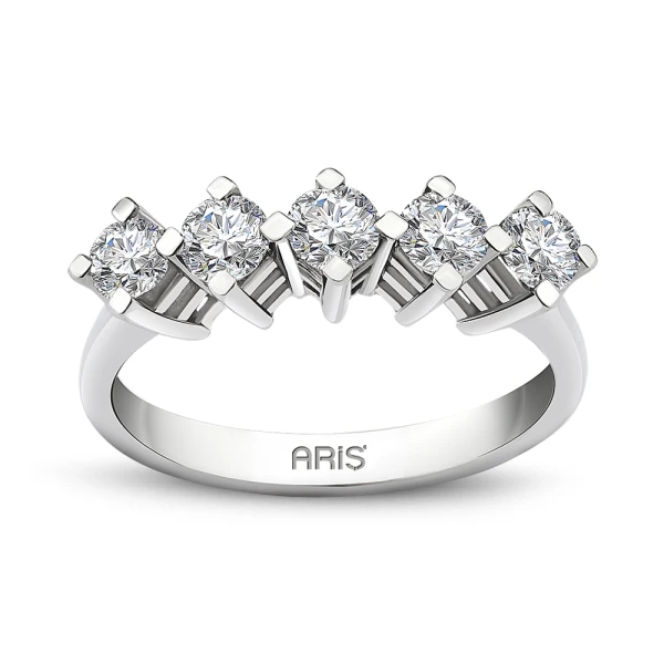 0,70 Karat Diamant Fünfstein Ehering
