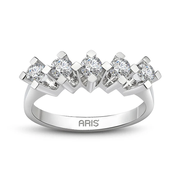 0,60 Karat Diamant Fünfstein Ehering