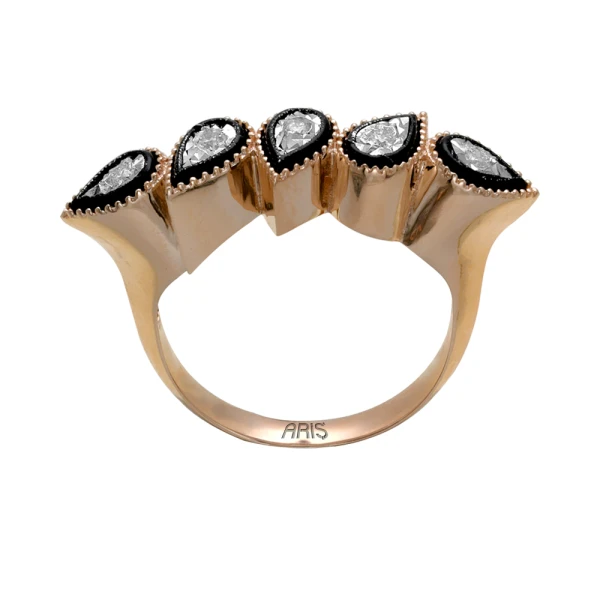Diamant Tropfen 5 Stein Miracle Ring