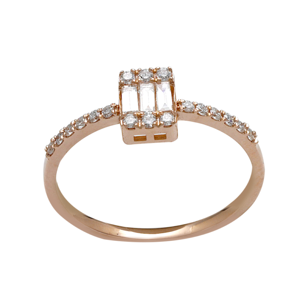 0,29 Karat 3 Baguette-Diamantring