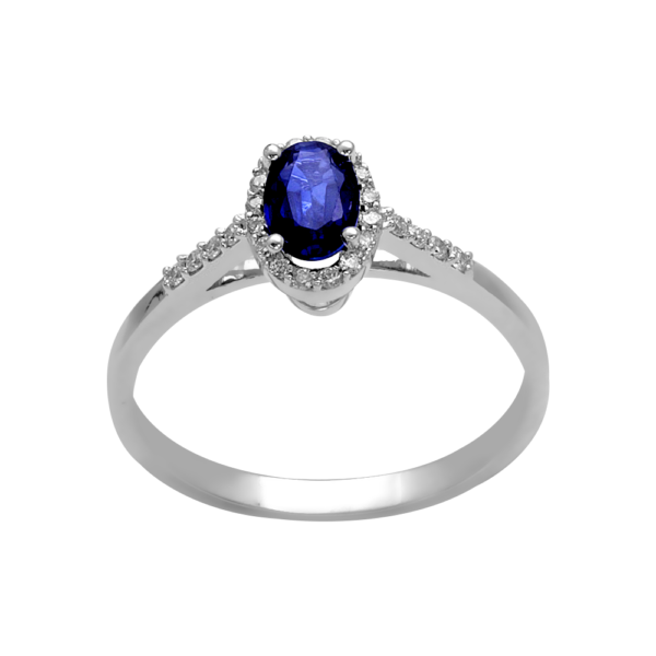 Oval Kesim Safir Pırlanta Yüzük