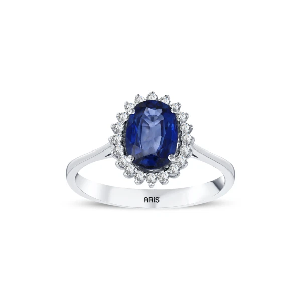 1,56 Karat Design Saphir-Diamantring
