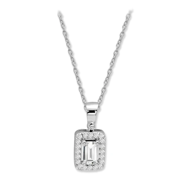 Smaragdschliff-Solitärring mit Diamant