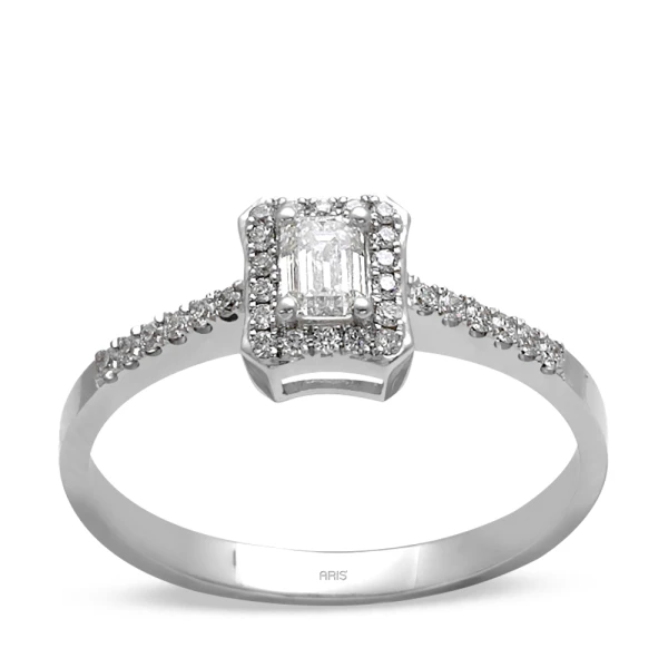 Fantasie-Baguette-Diamant-Solitärring