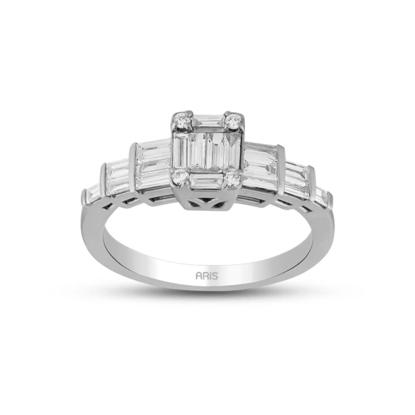 0,71 Karat Baguette-Diamantring