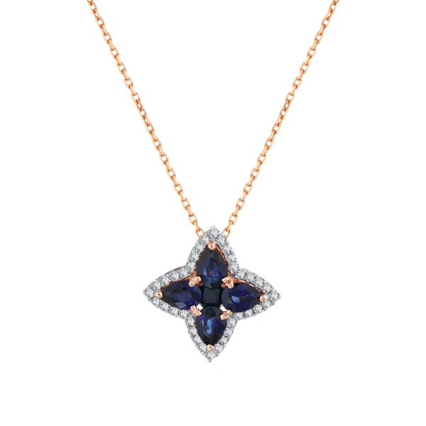 Saphir Glück Diamant Halskette Saphir Glück Diamant Halskette