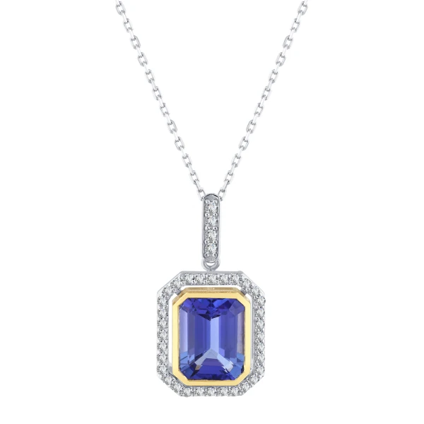 Tansanit Diamant Halskette