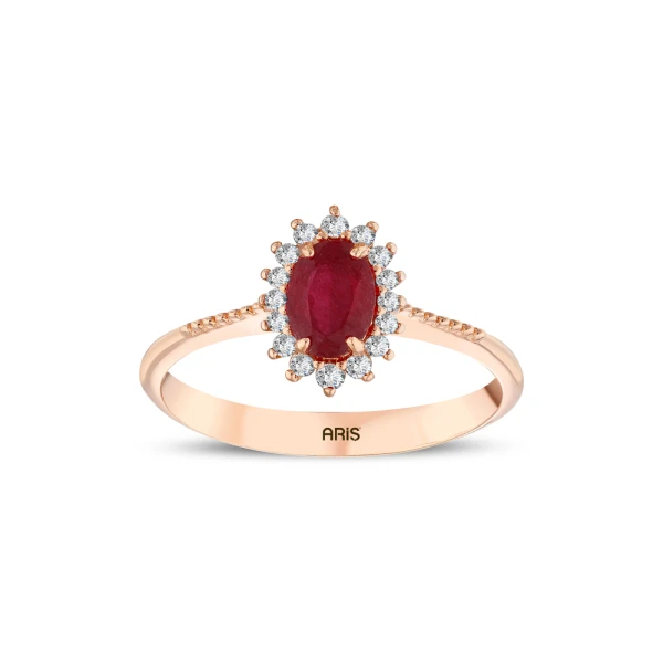 Ovaler Rubin Diamant Ring