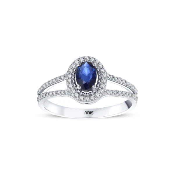 Saphir Ovaler Diamant Ring