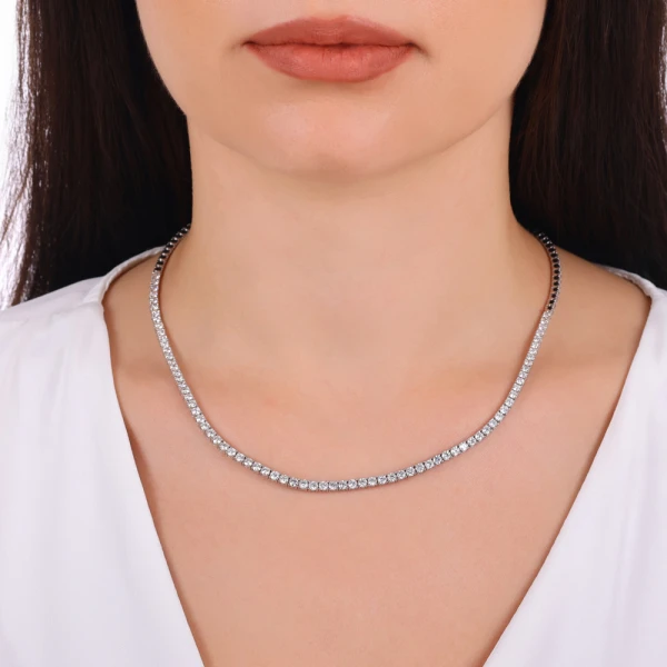 6,52 Karat Diamant-Rivière-Halskette