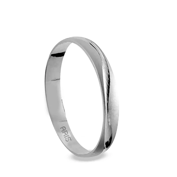 14 Karat Weißgold Trauring Herren Modell