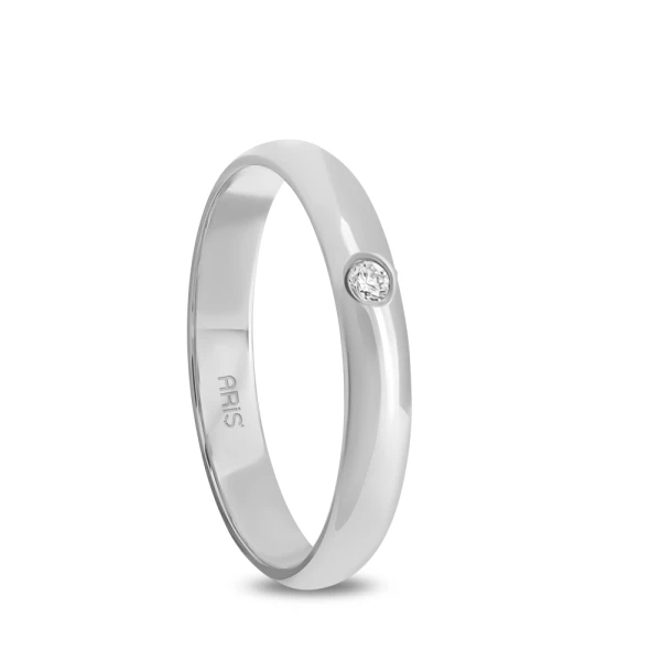 Platin Gewölbter Verlobungsring (3 mm) Herren Modell