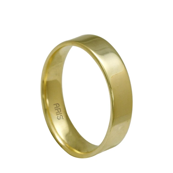 Glatter Gold Ehering (4 mm) Damenmodell