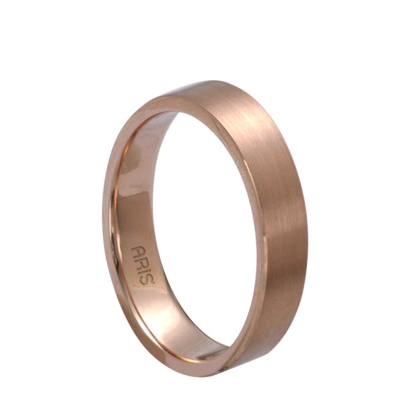 Glatter Matt Gold Ehering (4 mm) Herrenmodell