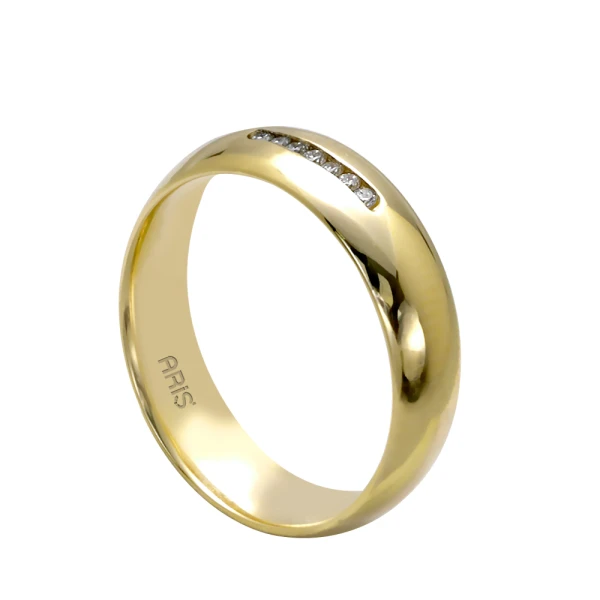 Diamant Reihen-Ehering Damenmodell