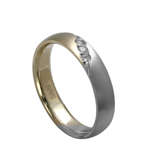 Gold Ehering mit Diamant Damenmodell