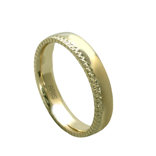 4mm Gold Lasergravur Verlobungs-/Verlobungsring Herren Modell