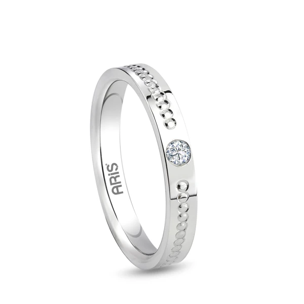 Moderner Stil Weißgold Solitärring mit Diamant Ehering Damenmodell