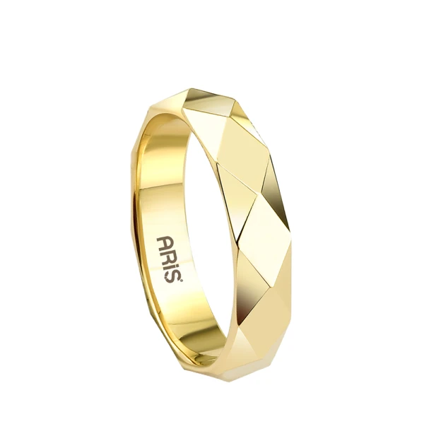 Pyramidenmuster Gold Ehering Herren Modell