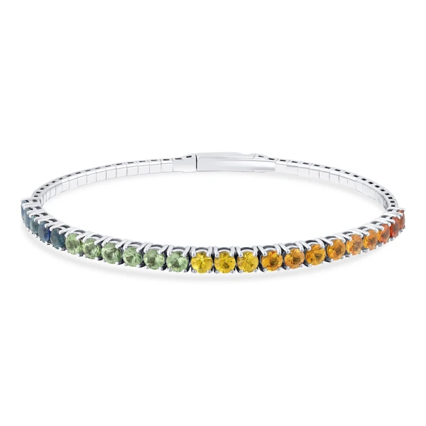 Farbiges Saphir-Rivière-Armband