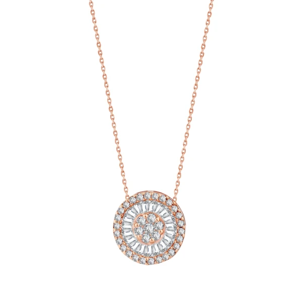 Runde Baguette-Diamantkette