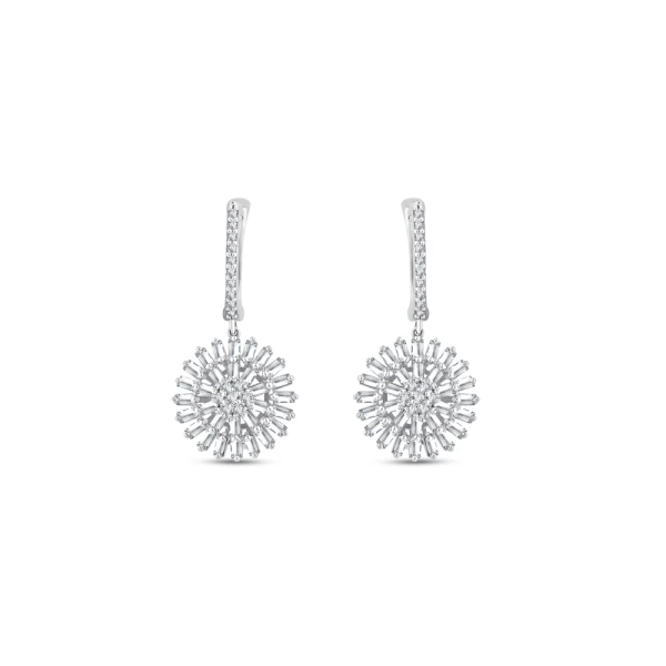 1,67 Karat Baguette-Diamant-Ohrringe