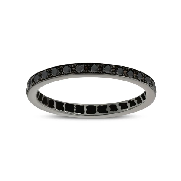 0,51 Karat Schwarzer Diamant-Memoire-Ring