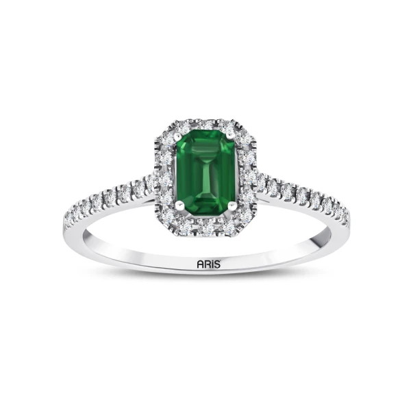 0,70 Karat Smaragd-Diamantring