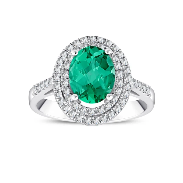 2,20 Karat Oval Smaragd-Diamantring