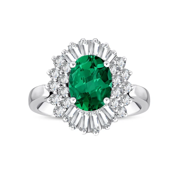 2,67 Karat Oval Smaragd-Diamantring