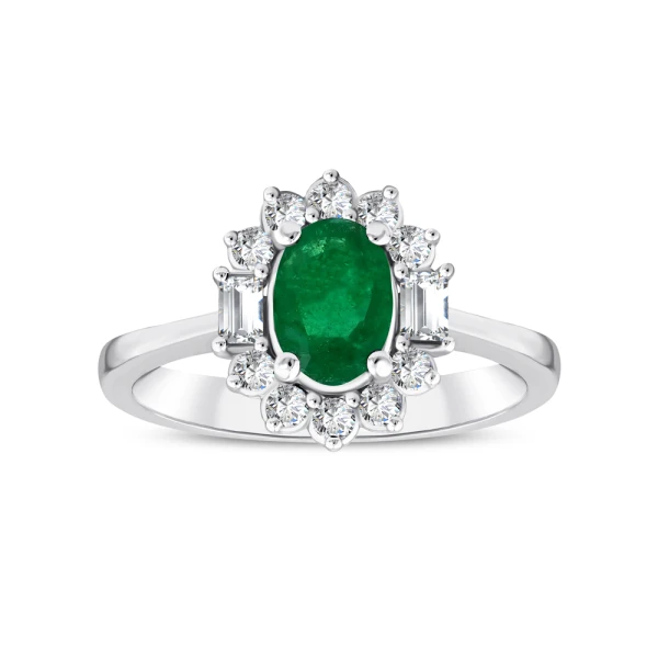 2,20 Karat Oval Smaragd-Diamantring