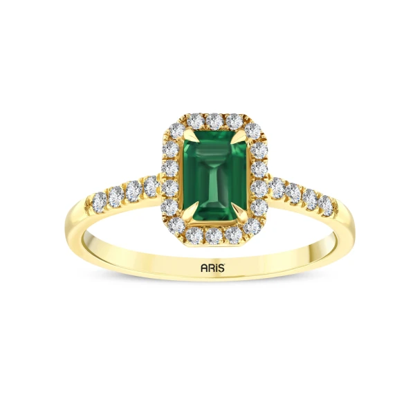 0,71 Karat Smaragd-Diamantring