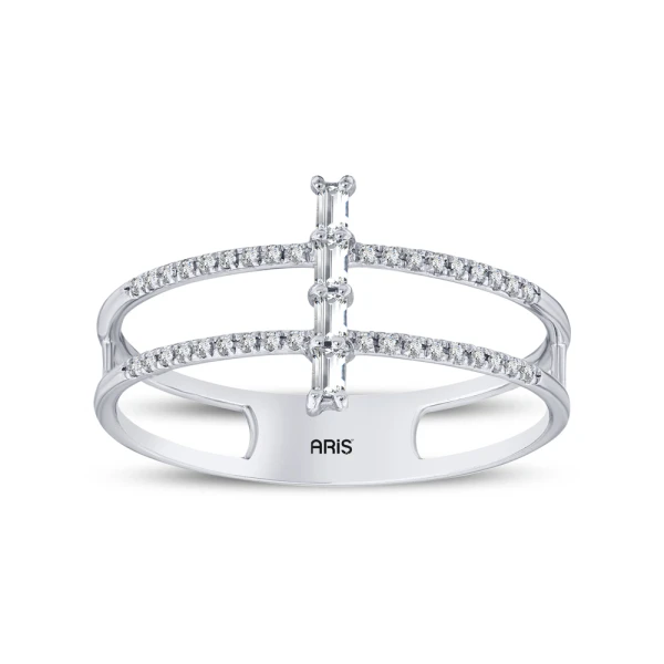 0,17 Karat Baguette-Diamantring