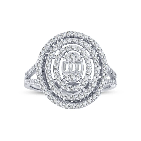 0,61 Karat Baguette-Diamantring