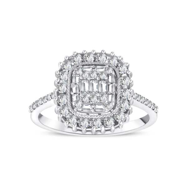 0,69 Karat Baguette-Diamantring