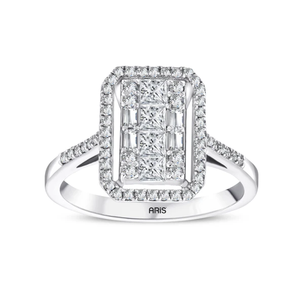 0,63 Karat Baguette-Diamantring