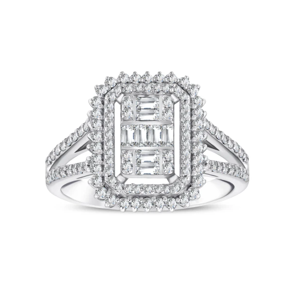 0,66 Karat Baguette-Diamantring
