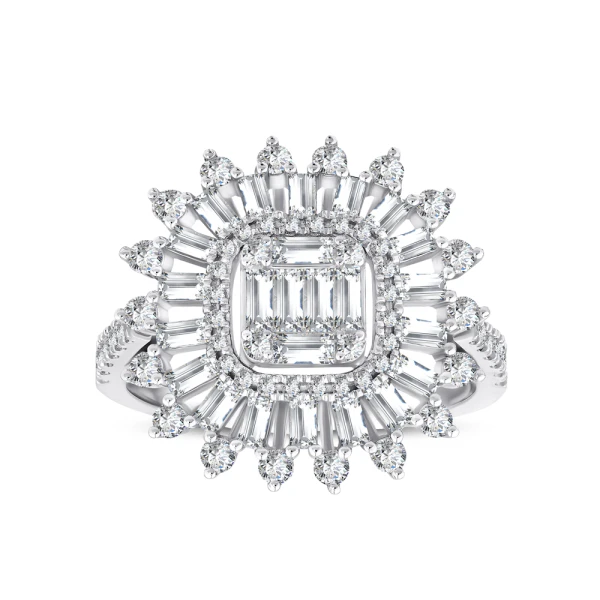 1,29 Karat Baguette-Diamantring