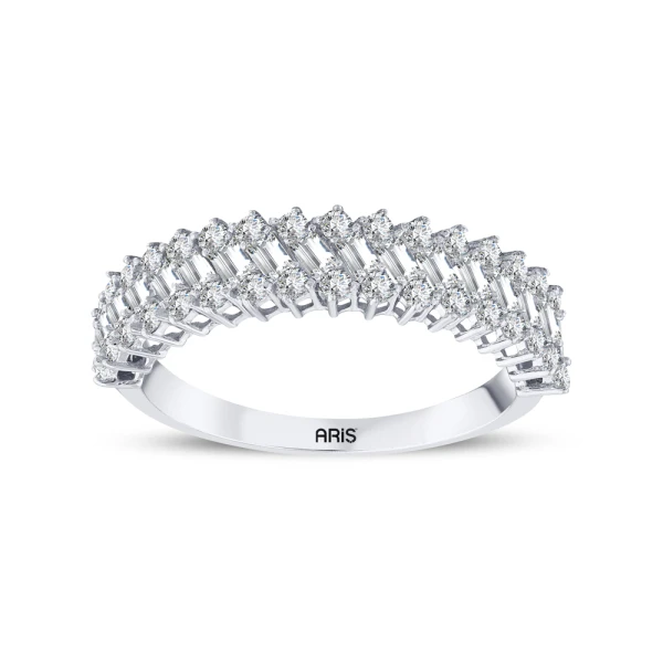 0,79 Karat Baguette-Halbmemory-Diamantring
