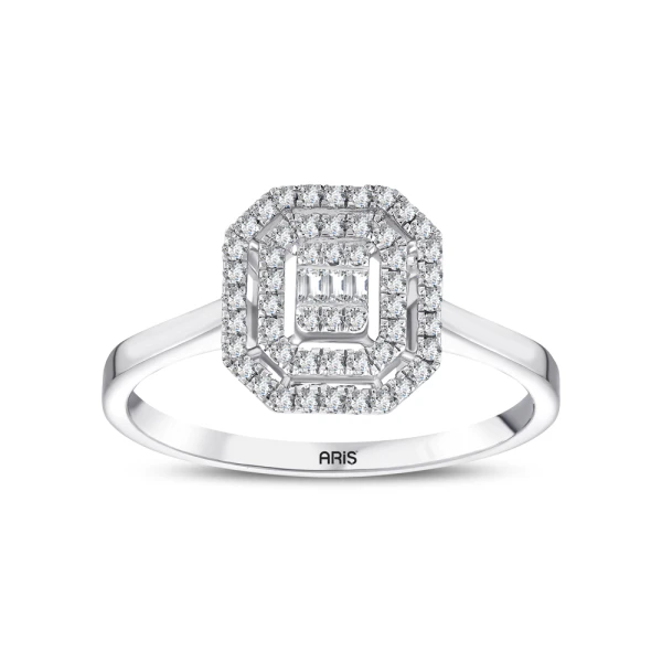 0,23 Karat Baguette-Diamantring