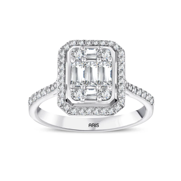 0,75 Karat Baguette-Diamantring