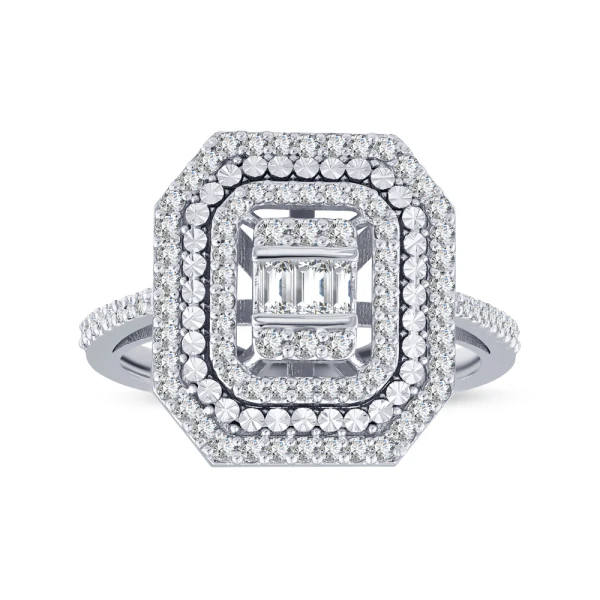 0,65 Karat Baguette-Diamantring
