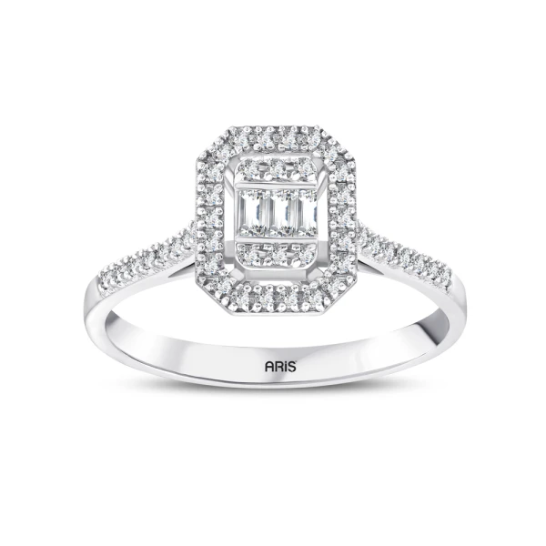 0,24 Karat Baguette-Diamantring