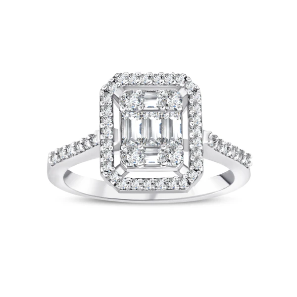 0,64 Karat Baguette-Diamantring