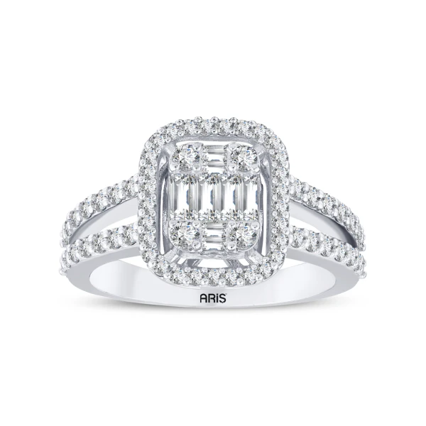 0,93 Karat Baguette-Diamantring