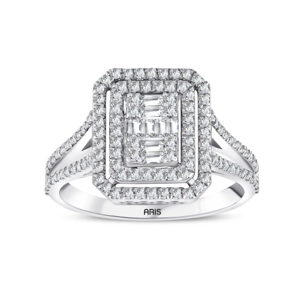0,69 Karat Baguette-Diamantring