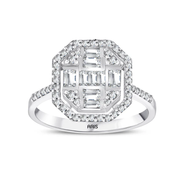 0,53 Karat Baguette-Diamantring